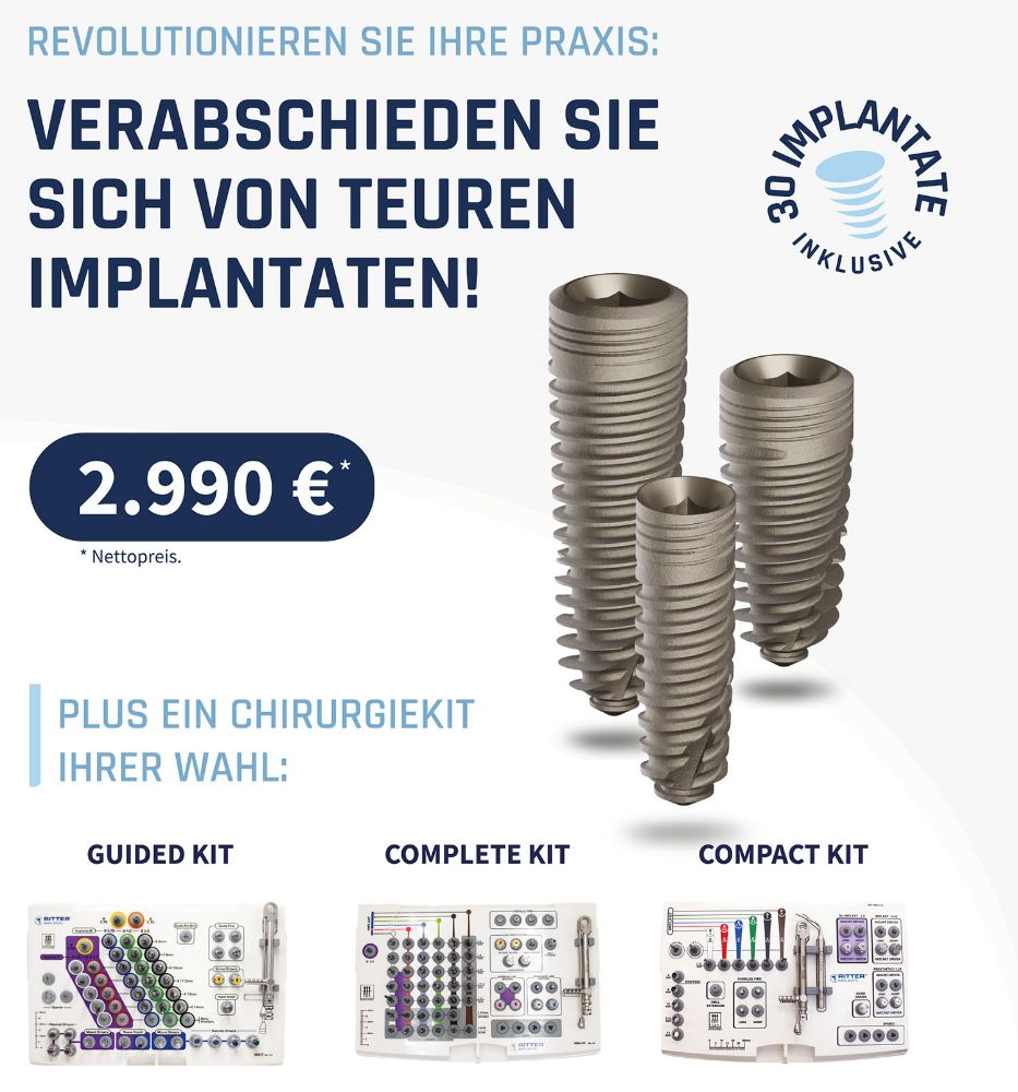 Ritter Implants Revolutionieren sie ihre Praxis. Implantatpaket inkl. Chirurgiekit